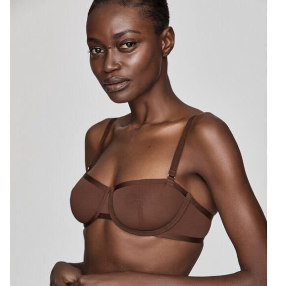 Cuup Espresso Balconette Mesh Bra Size 34B - Picture 1 of 9